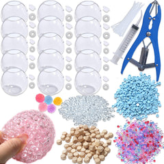VIVIMAGIS DIY Stress Ball Kit front view shows transparent shells for easy customization
