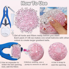 VIVIMAGIS DIY Stress Ball Kit transparent shells close-up for tactile customization
