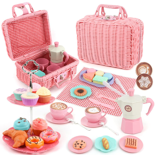Viwulute Afternoon Tea teacups and teapot for imaginative pretend play