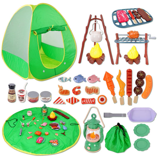 Viwulute camping set pop-up tent enables quick indoor outdoor pretend camping adventures.