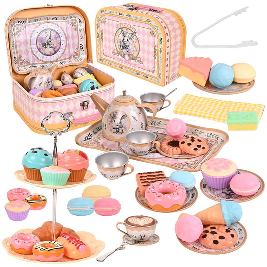 Viwulute Tea Party Set teapot: charming centerpiece for imaginative tea time with friends