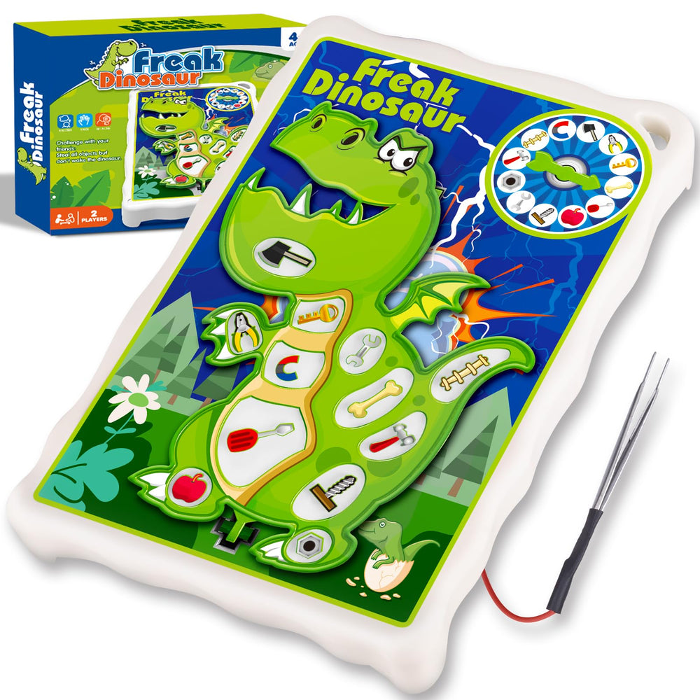 VIZIKN Dinosaur Operate Board Game box and components are gift-ready.