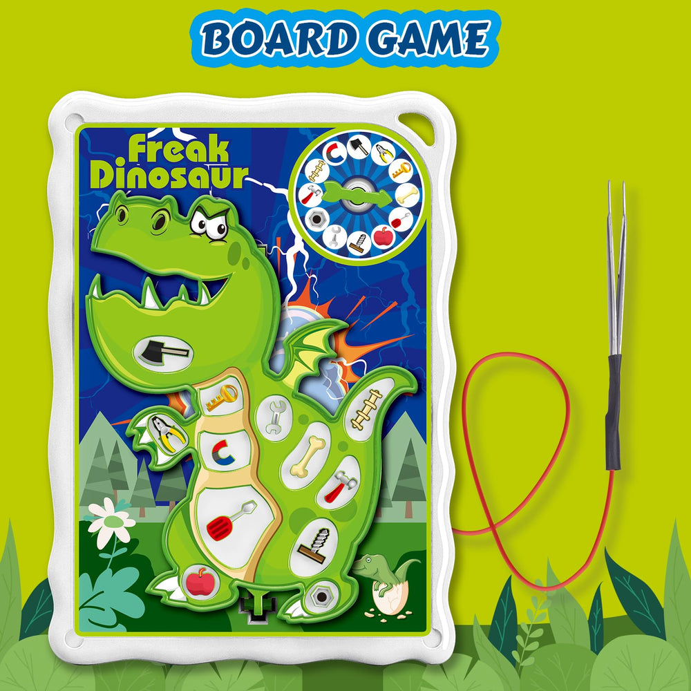 VIZIKN Dinosaur Operate Board Game tweezers in action encourage precision and coordination.