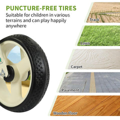 VIZZTY Dinosaur Tricycle rubber tires ensure a smooth ride on varied surfaces.