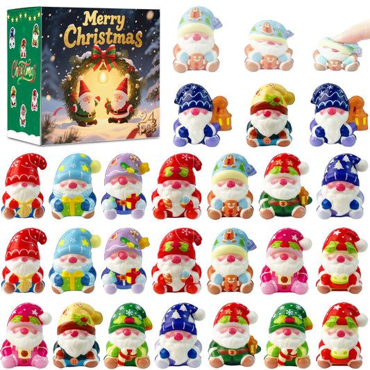 Vkovnis Christmas Gnome Squishies colorful pack for kids' stress relief and play