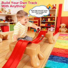 Vlkslasy storage bag keeps the track and cars organized after play.