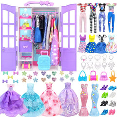 VLUSSO doll closet open for organized storage of outfits