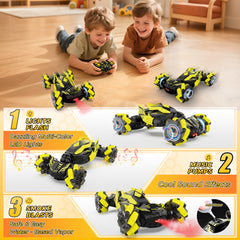 Vmiya Gesture RC Stunt Car remote control image illustrating two-control modes.