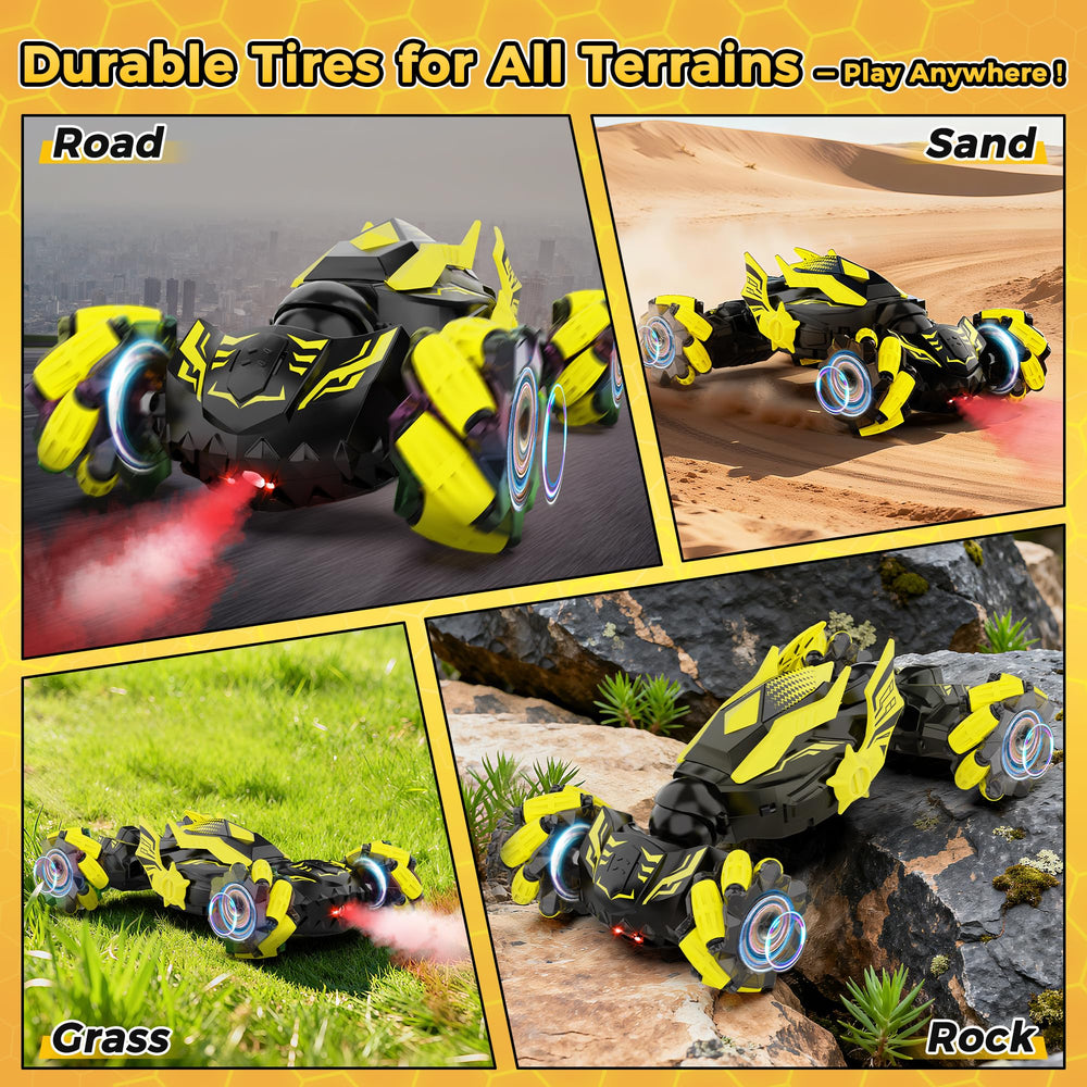 Vmiya Gesture RC Stunt Car top view showing compact size for handling.
