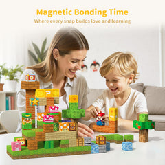 VNLINA Magnetic Blocks fine motor practice through precise tile handling