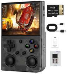 Voacle G350 transparent black front view for portable retro gaming.