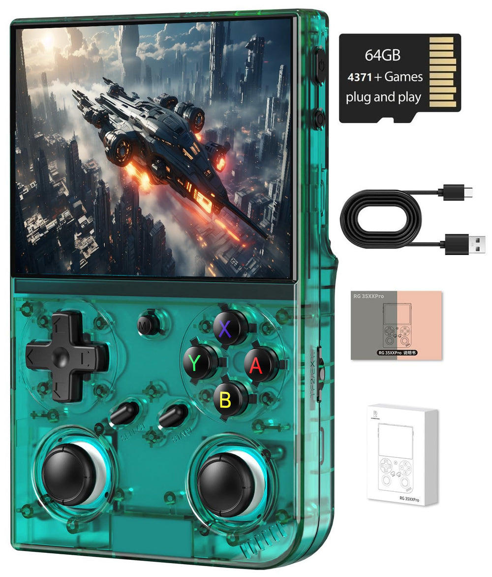 Voacle RG35XX Pro console front view for immersive retro gaming on the go
