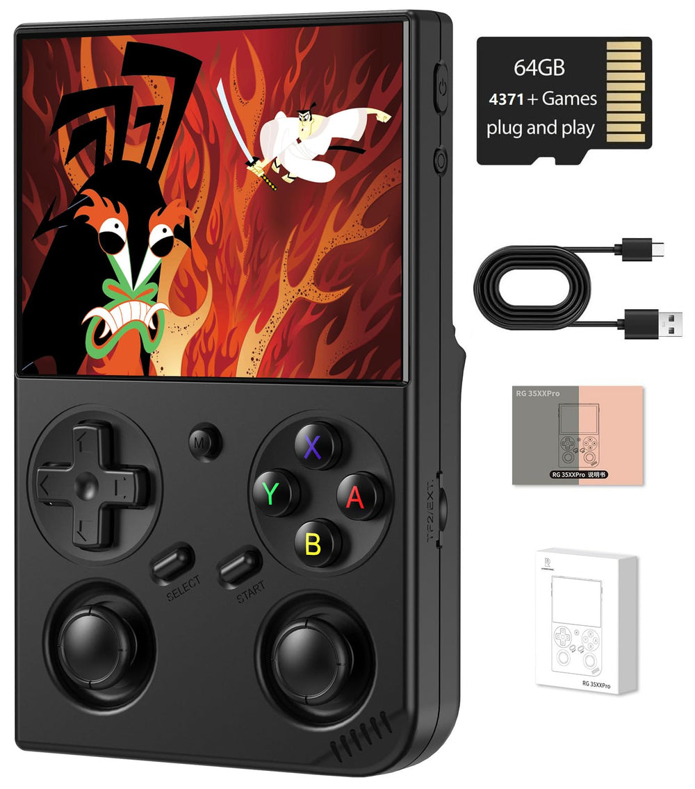 Voacle RG35XX Pro handheld front view for portable retro gaming.