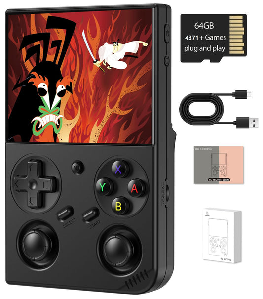 Voacle RG35XX Pro handheld front view for portable retro gaming.
