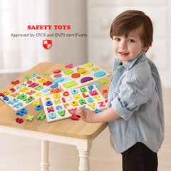 Voamuw wooden numbers puzzle highlighting numerals for counting practice