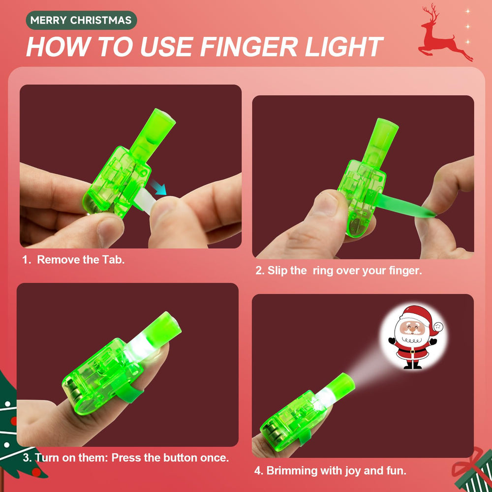 Vodoco Christmas finger light Penguin pattern sparks playful holiday activities.