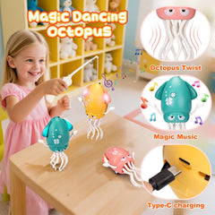 Vodolo octopus with LED lights and music enhances visual and auditory play