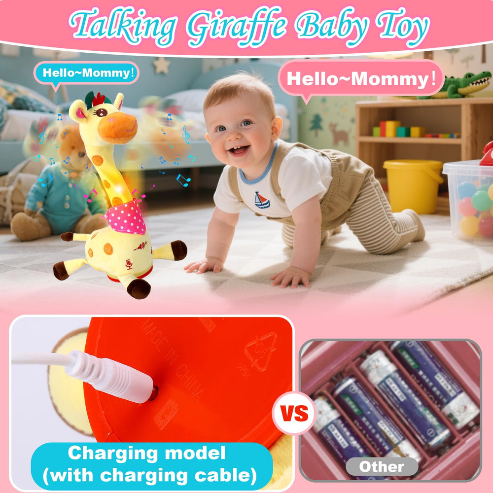 Vodolo giraffe toy records your voice for playful imitation