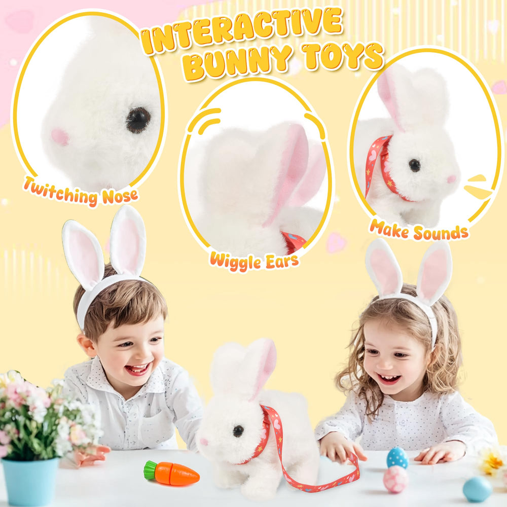 Voichic Realistic Bunny Toy ears twitch for authentic interaction.