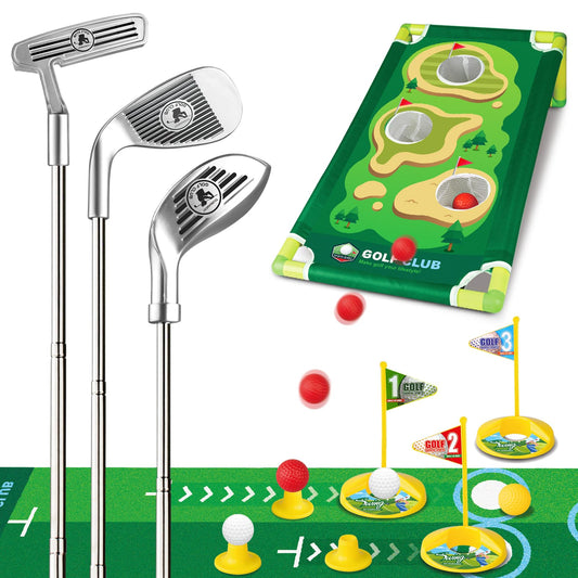 VOKOFAYE toddler golf set with retractable clubs for kid friendly practice