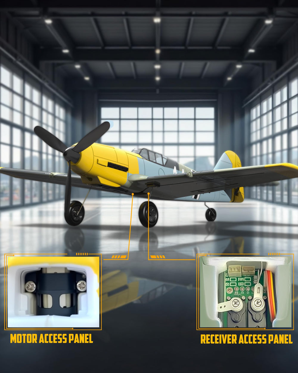 VolantexRC BF109 fighter 2.4GHz remote highlights reliable, long-range operation.
