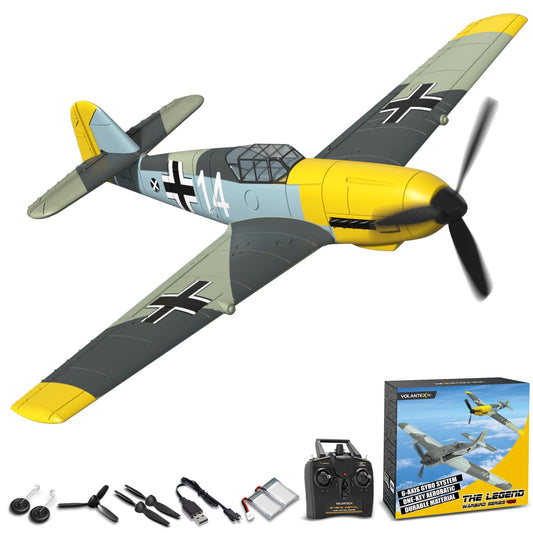 VolantexRC BF109 fighter front cockpit view highlights realism for enthusiasts.