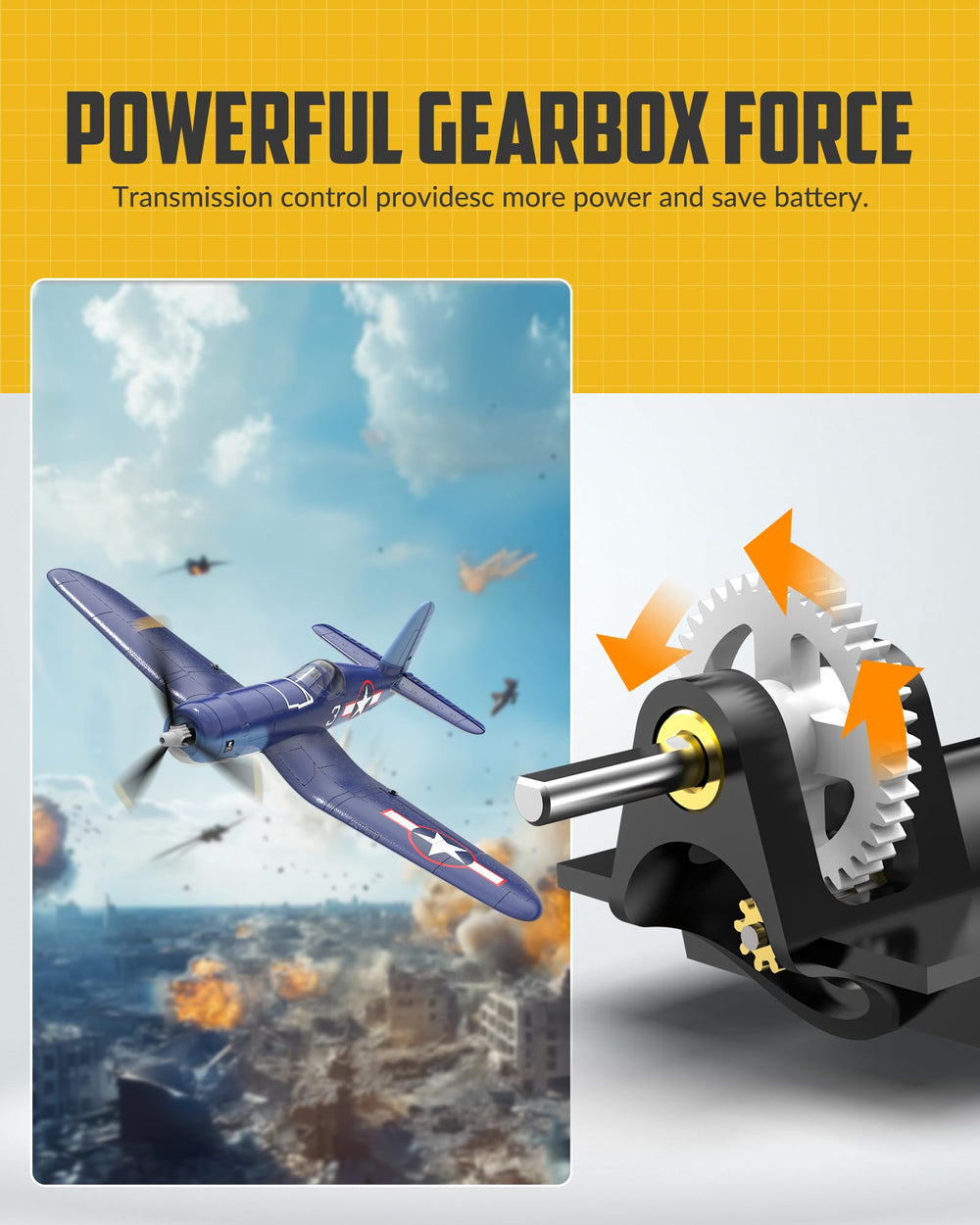 VolantexRC F4U Corsair one-key aerobatics demonstrated by beginner pilot