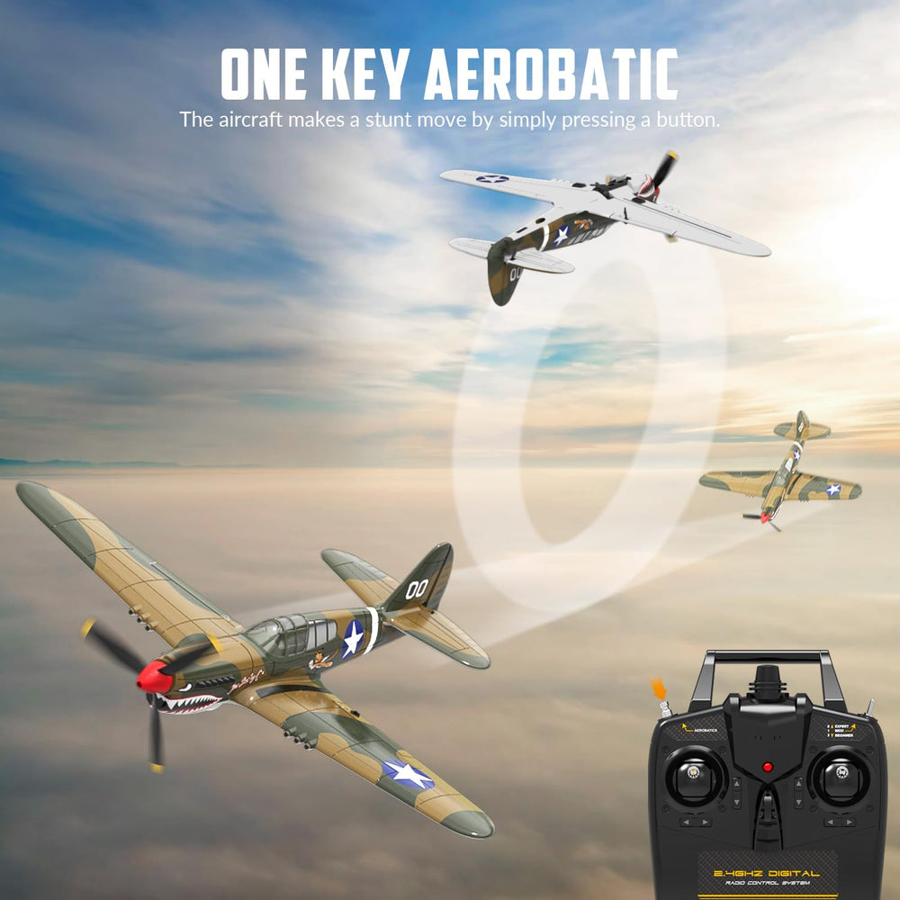 VolantexRC P40 2.4GHz link enables outdoor flights.