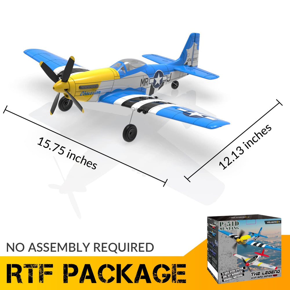 VolantexRC P-51D Mustang in-flight demonstrates smooth, controlled aerobatics for learners