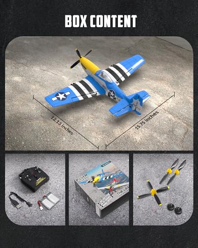 VolantexRC P-51D Mustang ready-to-fly box for quick setup and travel ease