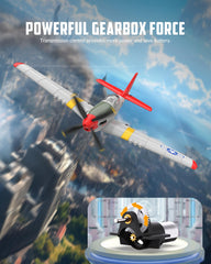 VolantexRC P51D Mustang Red ready-to-fly package, ideal for quick sessions outdoors.
