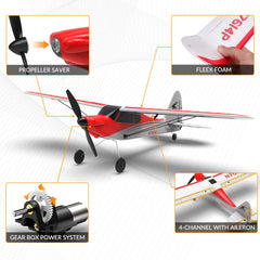 VOLANTEXRC Sport Cub RC Plane prop saver close-up for improved crash resistance.