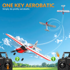 VOLANTEXRC Sport Cub RC Plane top view illustrating low-profile aerodynamics and control surfaces.