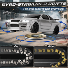 VoleRusher RC 1/43 mini drift car 4WD system highlights versatile speeds.