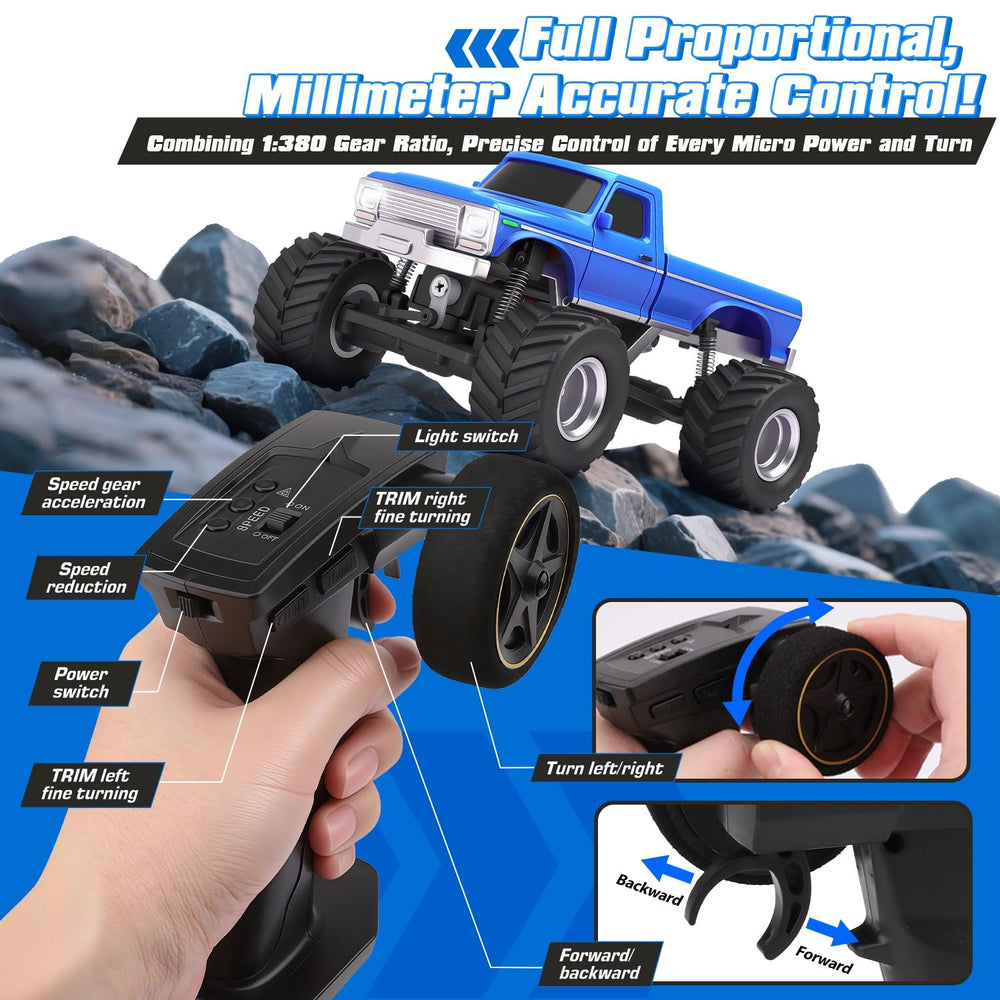 VoleRusher RC 4WD Edition side view demonstrates compact 1/36 scale for easy storage.