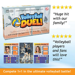 Volleyball Duel volleyball token and score markers track score for competitive rounds.