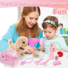 Volmop puppy toy grooming tools for pretend bathing.