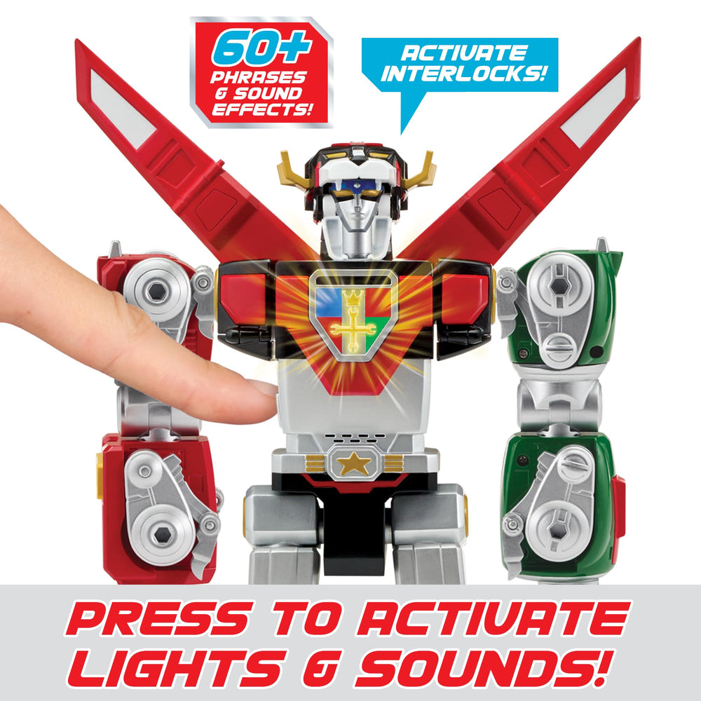 Voltron 1984 black lion forming the combined Voltron for epic display.