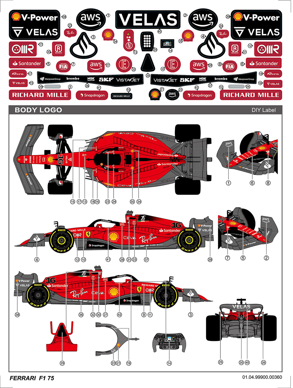 Voltz Toys Ferrari F1 75 packaging gift-perfect for collectors