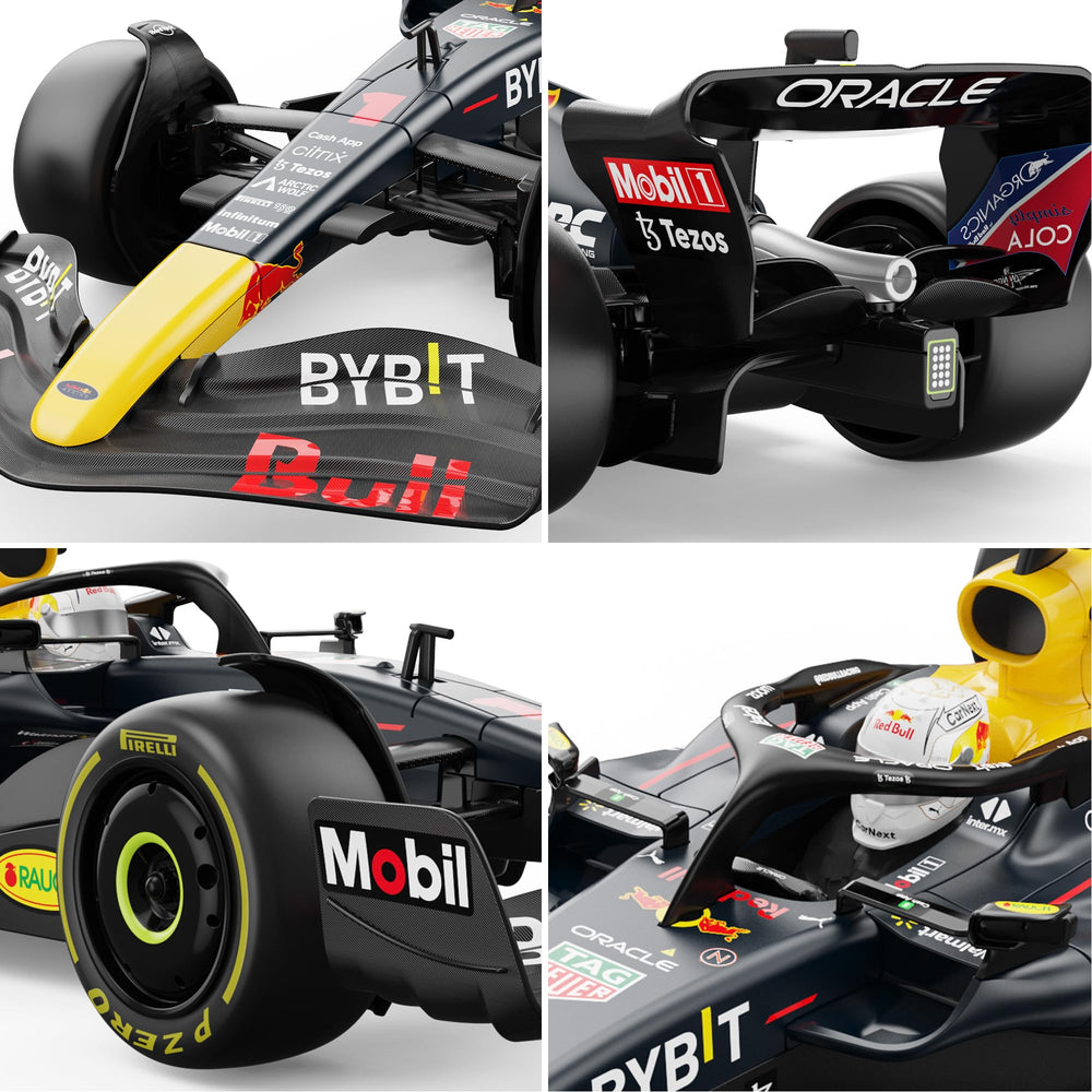Voltz Toys F1 RB18 rear view reveals authentic rear styling and spoiler.