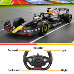 Voltz Toys F1 RB18 remote control demonstrates ergonomic handling for quick action.