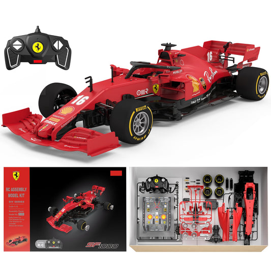 Voltz Toys Ferrari F1 SF1000 assembly kit with detailed parts for hands-on learning