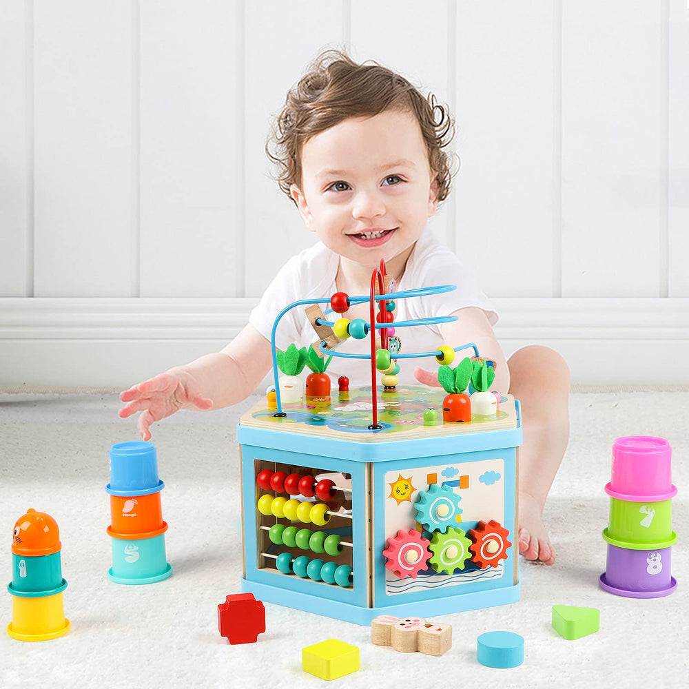 Vomocent smooth polished wood and safe finishes emphasize child-friendly design.