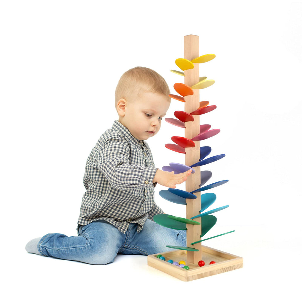 Vomocent wooden music tree toy ball-drop for toddlers' play