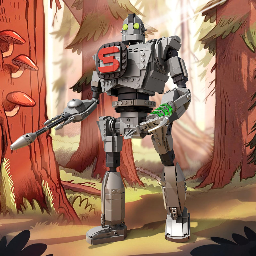 Vonado Iron Robot Build Set articulated arms enable action poses.