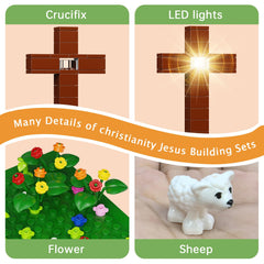 VONADO Jesus Building Block Set flower clusters add color and life