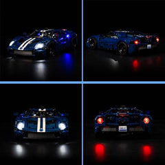 Ford GT 42154 glows vividly in the dark with VONADO LED kit.