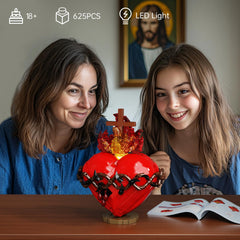 VONADO Lego-compatible Sacred Heart model for versatile religious decor.