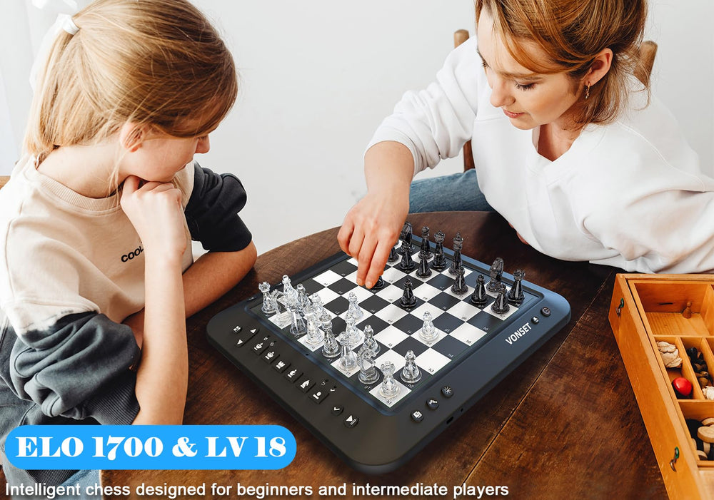 Vonset P6 LED interface display highlights moves and levels for easy learning.