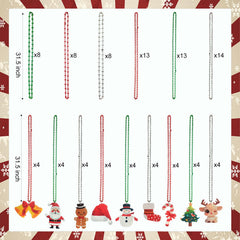 Voopurbic nine-pendant bead set showcased with cute holiday designs